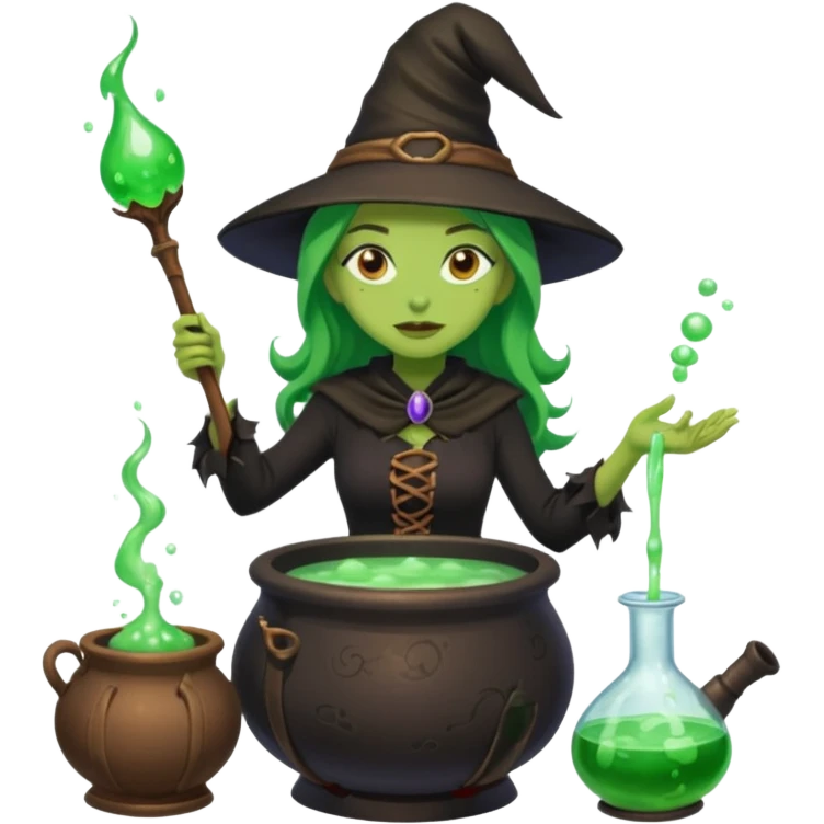 green witch cooking potion emoji