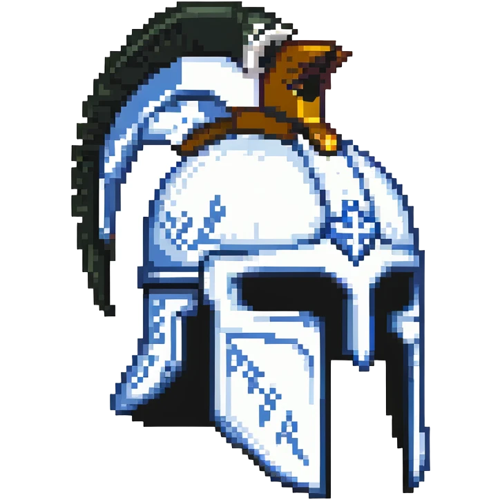Greek helmet in pixel art style emoji