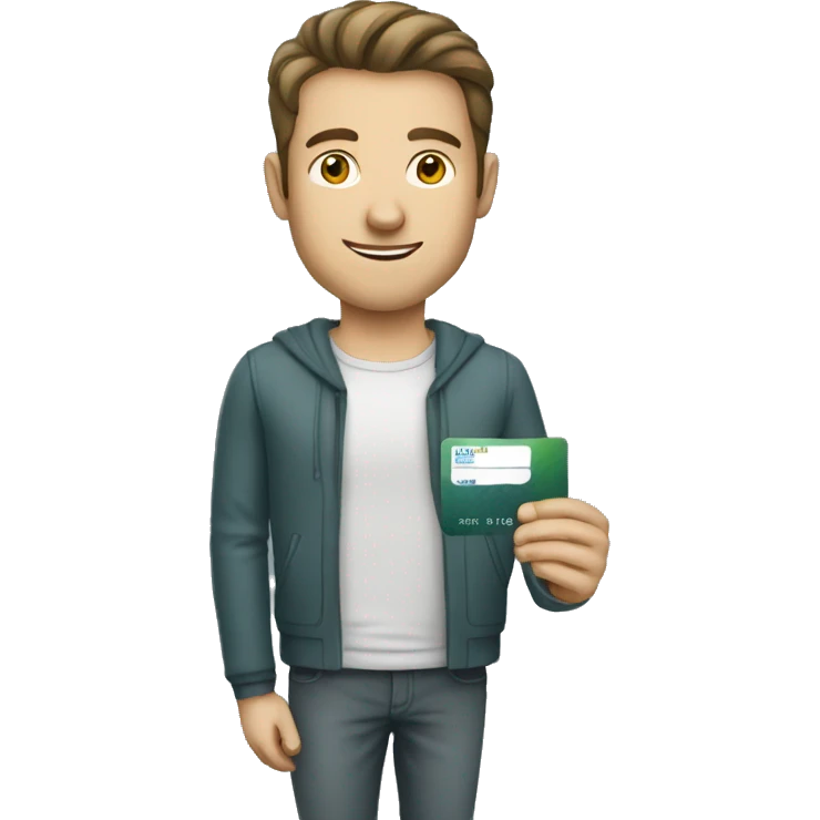 caucassian man with credit card emoji