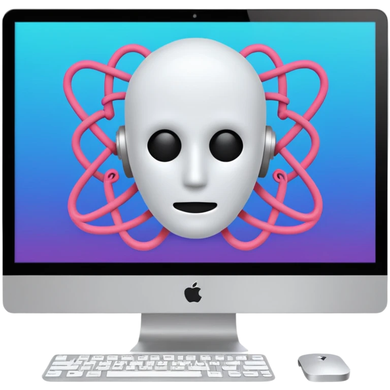 AI webflow on a computer - really complicated, no faces emoji