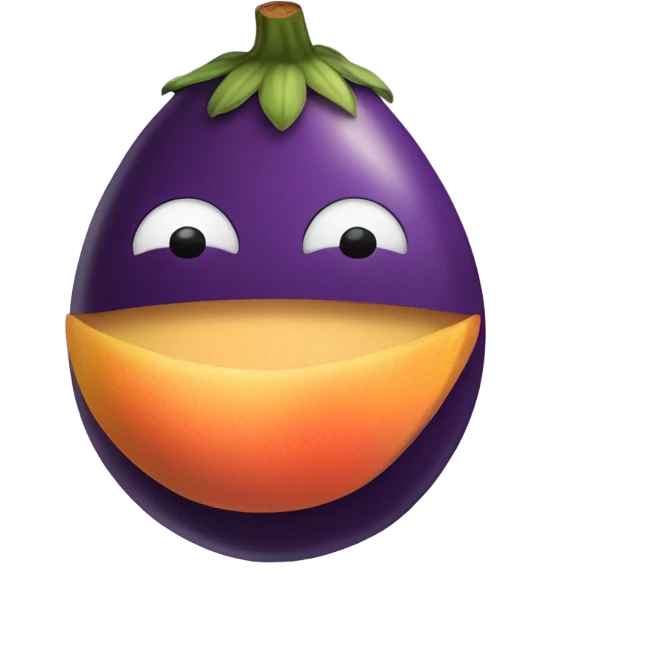 mixture of the eggplant and peach emoji emoji