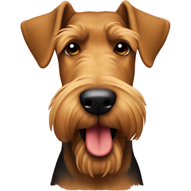 Airedale Terrier with a red collar emoji