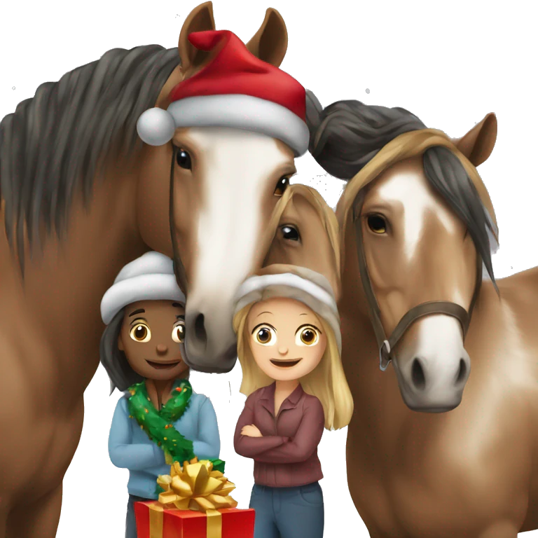 Christmas and horses emoji