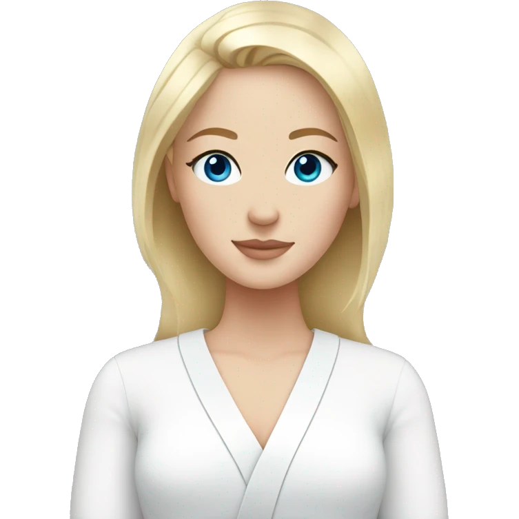 White girl with blonde hair and blue eyes in spa emoji