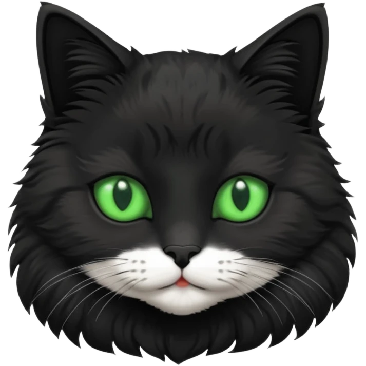A beautiful cat black with Green eyes with body emoji