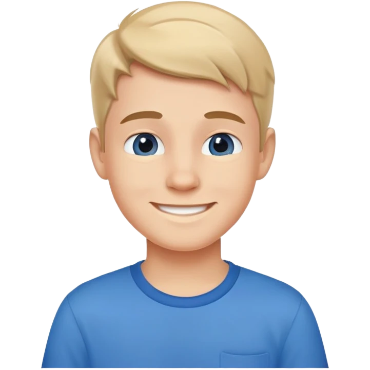 smiling boy in blue shirt emoji