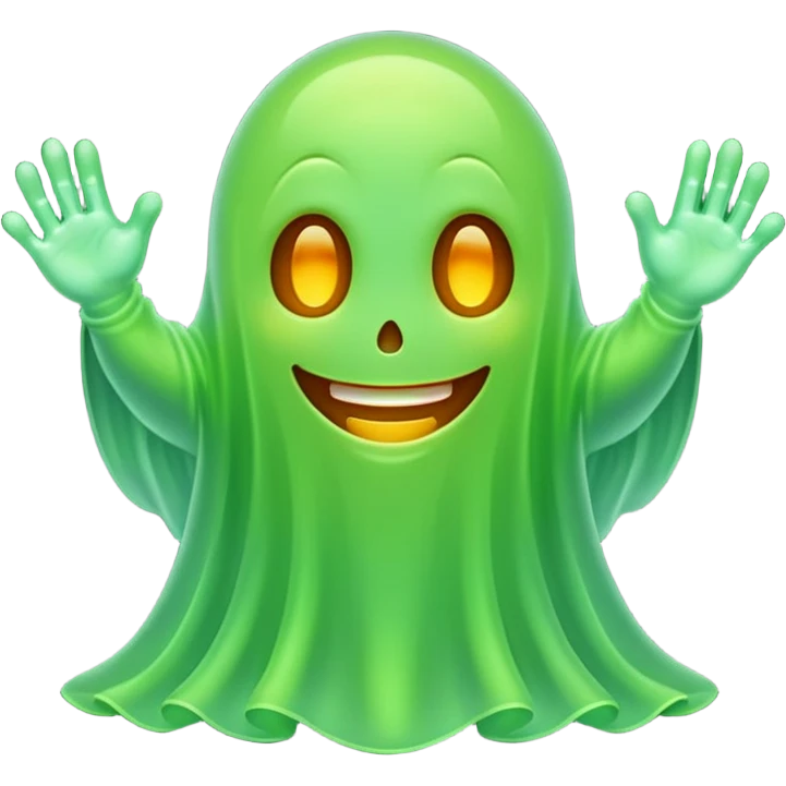 smiling green ghost emoji
