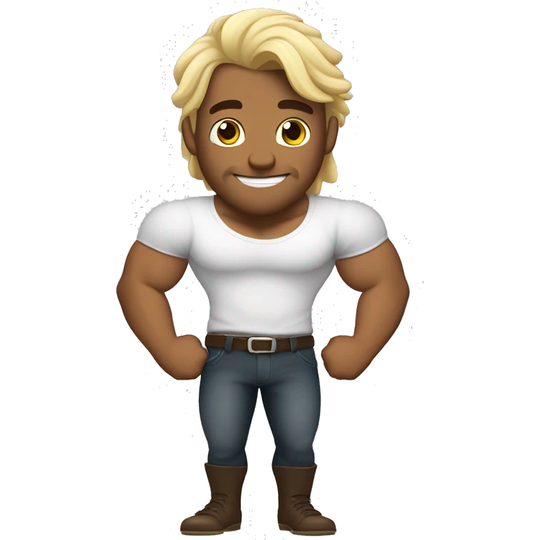 chico con piel blanco con biceps y con color cafe el cabello  emoji