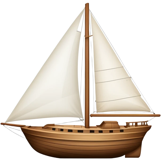 sailboat with visible rudder and white sails emoji