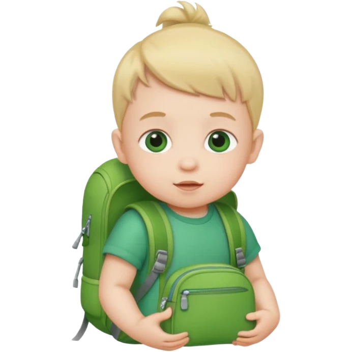 baby baby wear green backpack emoji