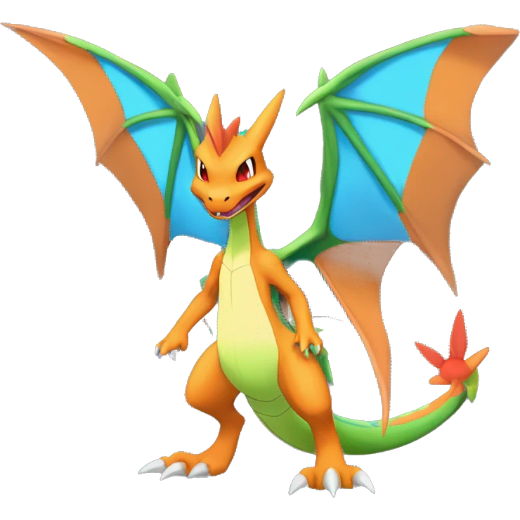 Anthro Cool Edgy Legendary Fakemon-Pokémon-Flygon-Charizard-Fantasy-Creature With Full Body Detailed High Quality emoji