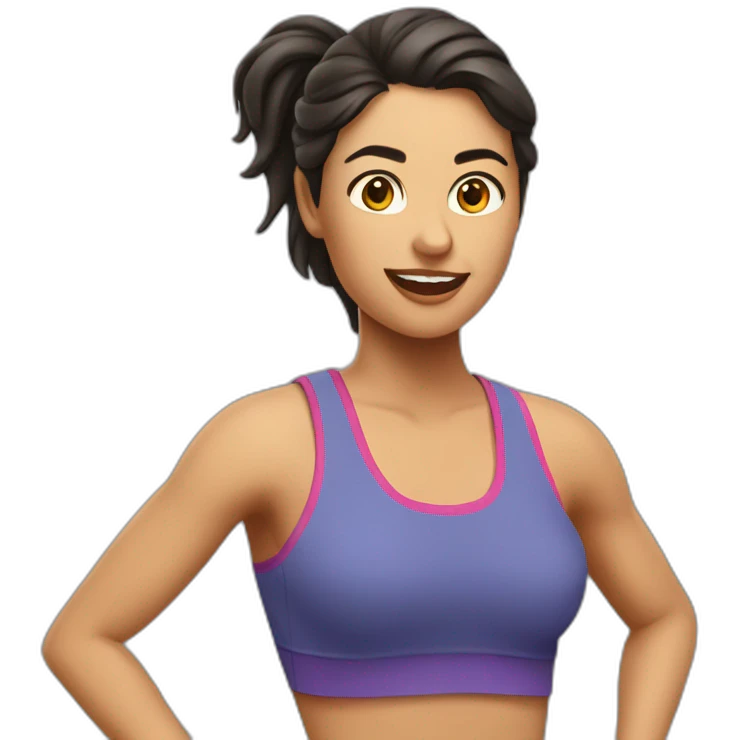 mujer deportista latina corre emoji