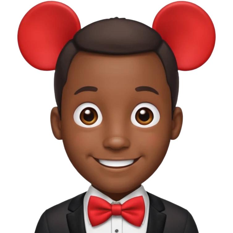 black man with mouse ears emoji