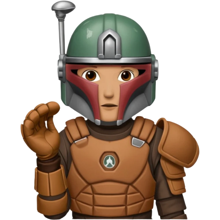 Mandalorian with a Catcher's mitt emoji