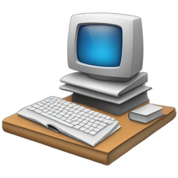 modern computer with book on the screen emoji