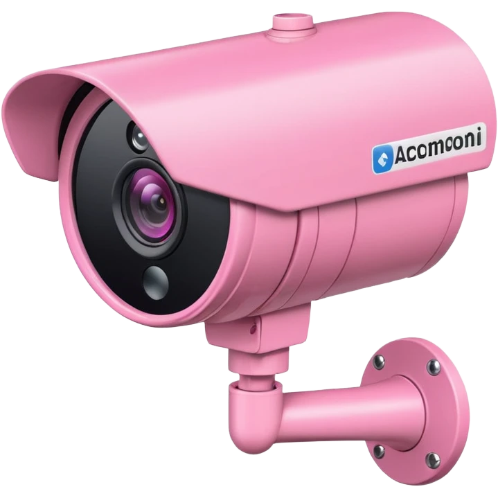 Security Camera pink with stickers emoji