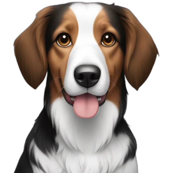 border collie beagle black white emoji