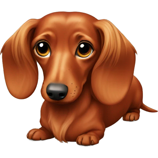 Red long hair dachshund  emoji
