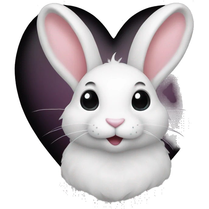 rabbit inside black heart emoji