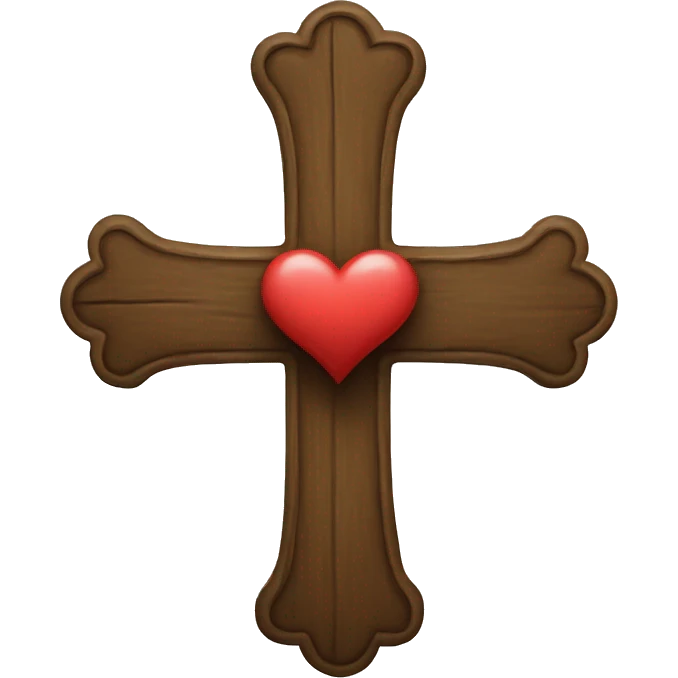 Cross with heart emoji