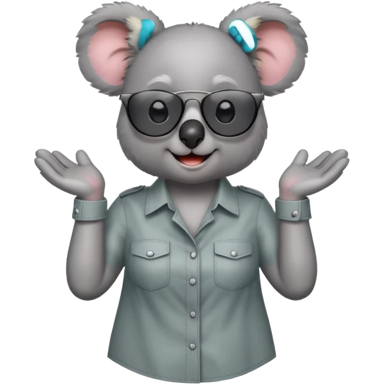 Koala vestido de directora de cine emoji