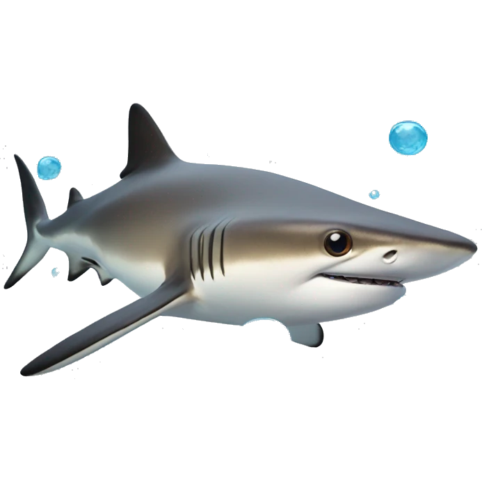 Black tip reef shark with bubbles around emoji