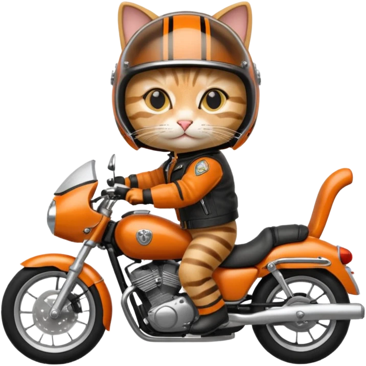 cat riding motorcycle emoji