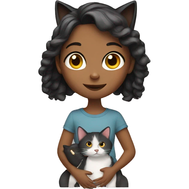 girl with cat emoji