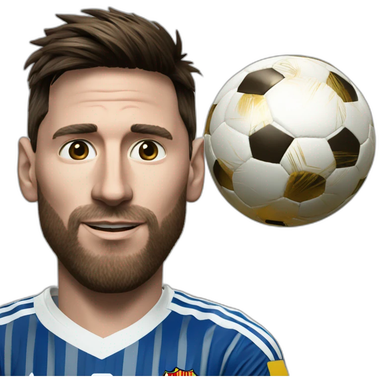 messi avec un ballon d’or emoji