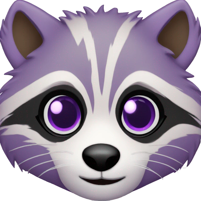 purple eyed light purple body Racoon emoji