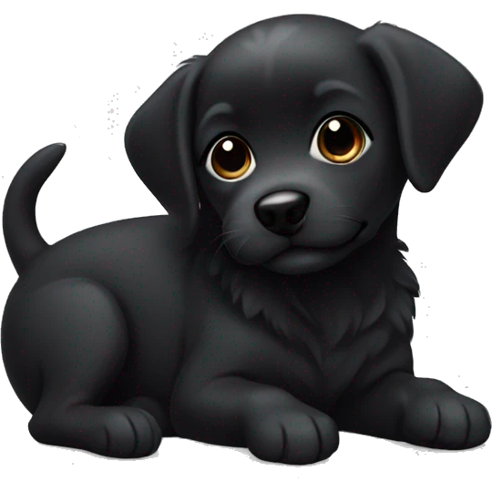 black puppy on her back emoji