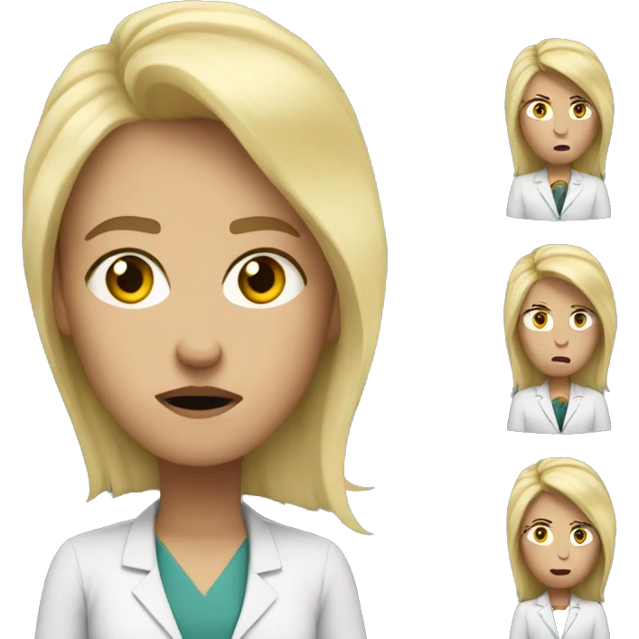 Teacher with blonde hair angry emoji