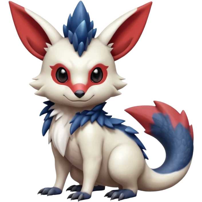 Scaly furry cute realistic painted smooth glossy Zangoose-Salandit-Minccino-Absol-fusion emoji
