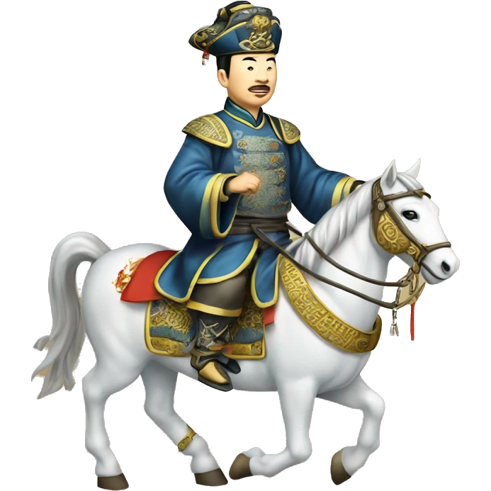 Chinese Qing dynasty general on horse emoji