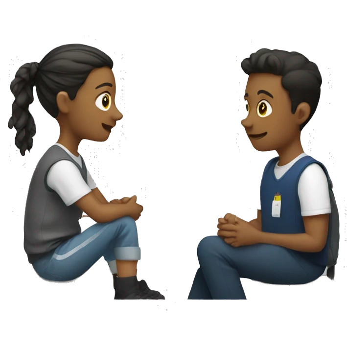 2 students sitting and chatting emoji