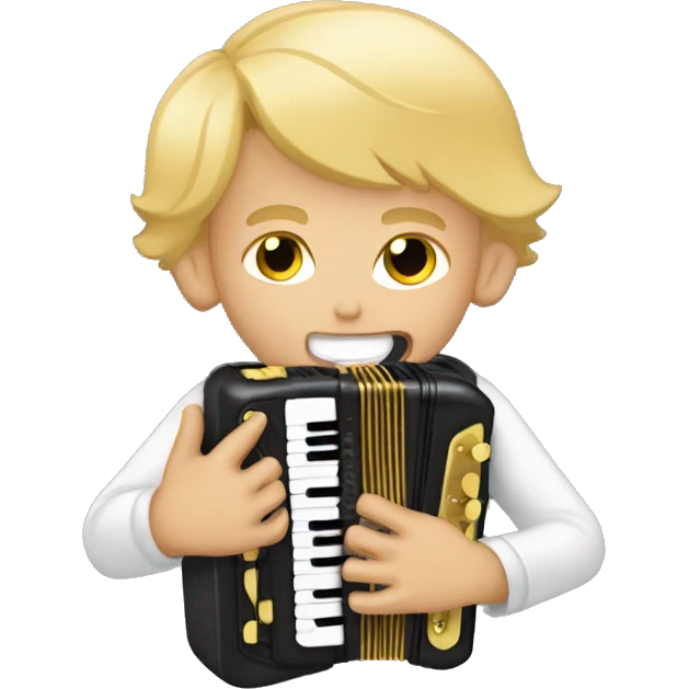 blonde boy playing balkan harmonica emoji