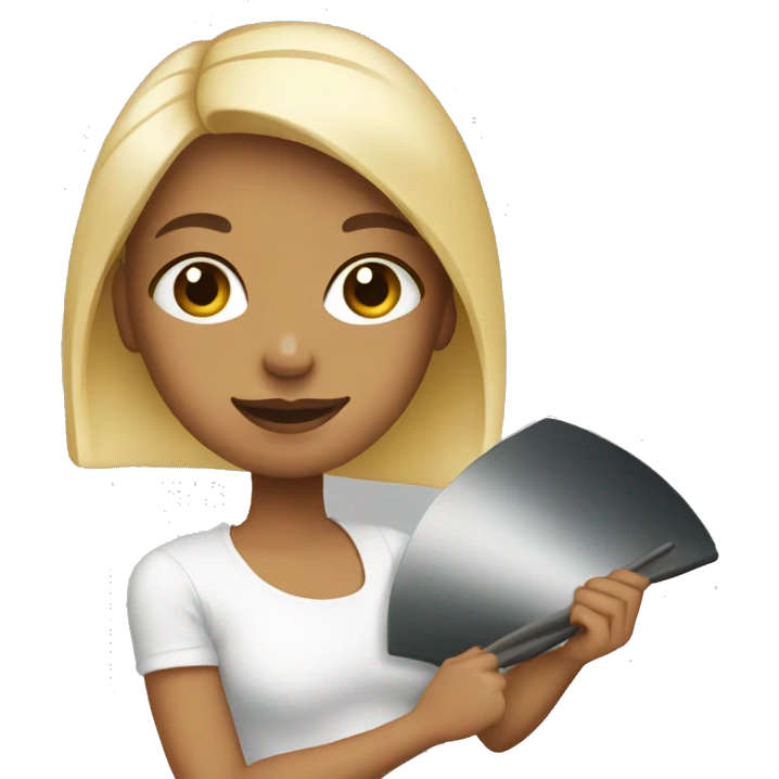 artist blonde girl holding a palette emoji