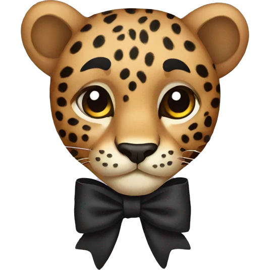 Leopard black bow emoji