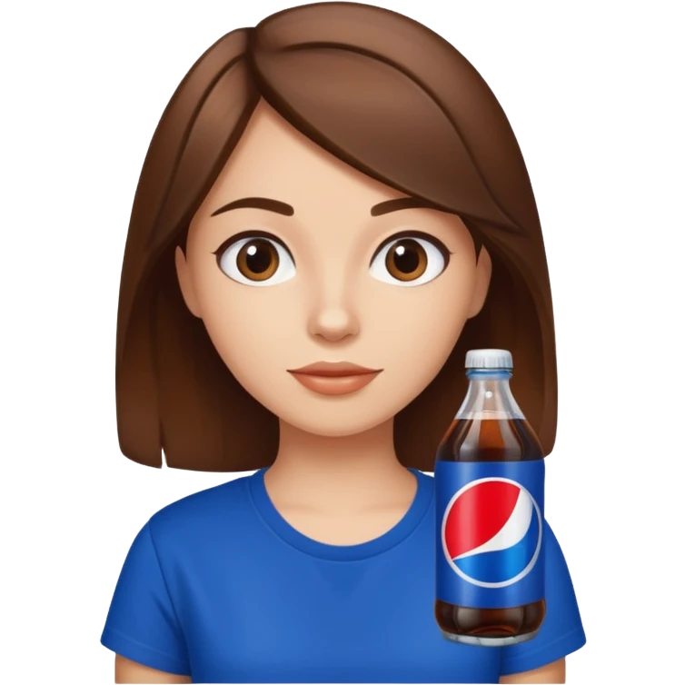 Brown haired girl with a Pepsi shirt  emoji