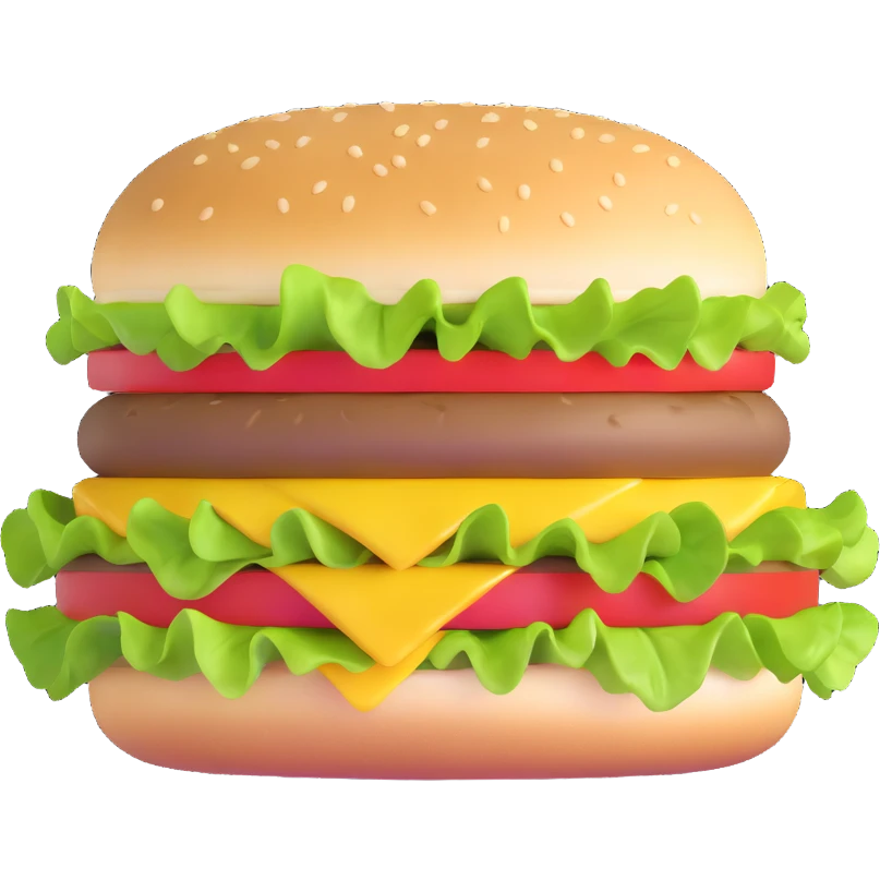 cheeseburger with lettuce and tomato emoji