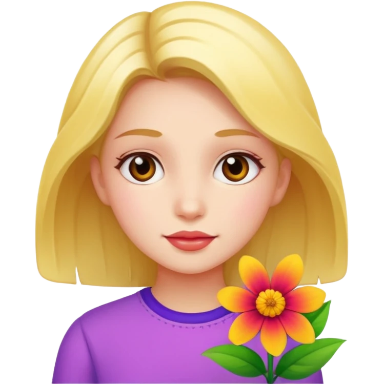 menina com flor emoji