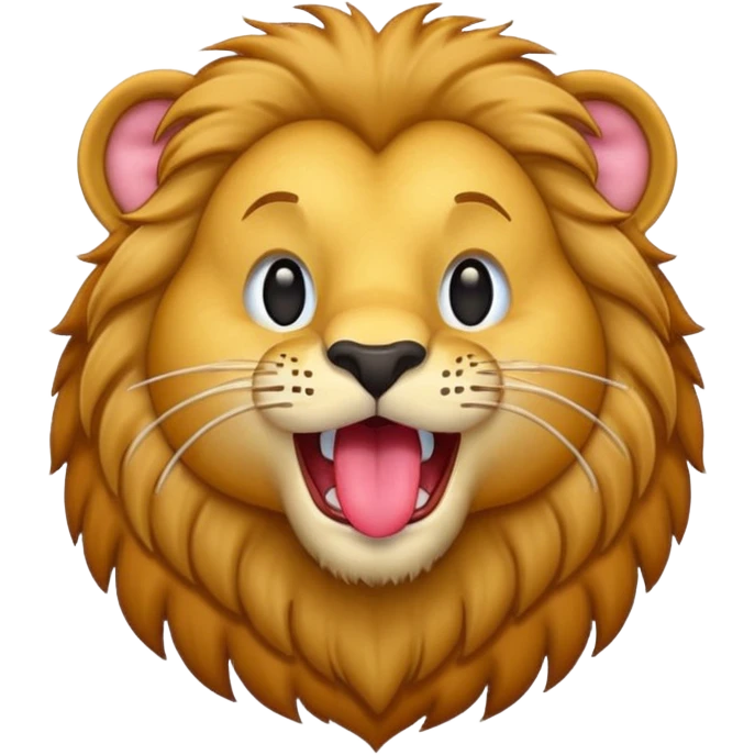 thirsty lion emoji without a body with tongue stuck out emoji