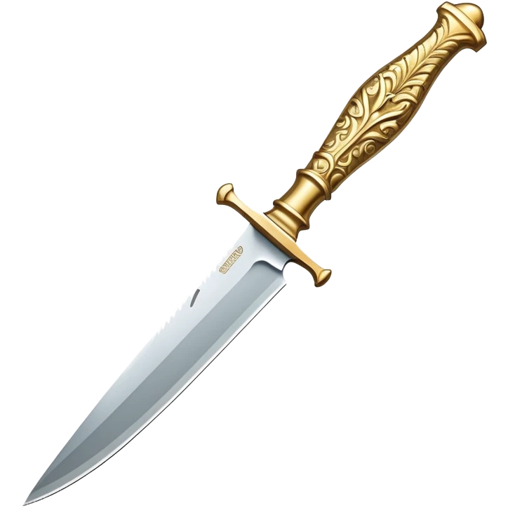 An ornate gilded knife with the blade made of gold emoji