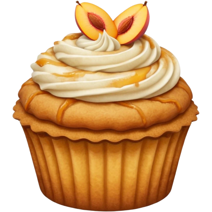 Peach cobbler cinnamon cupcake emoji