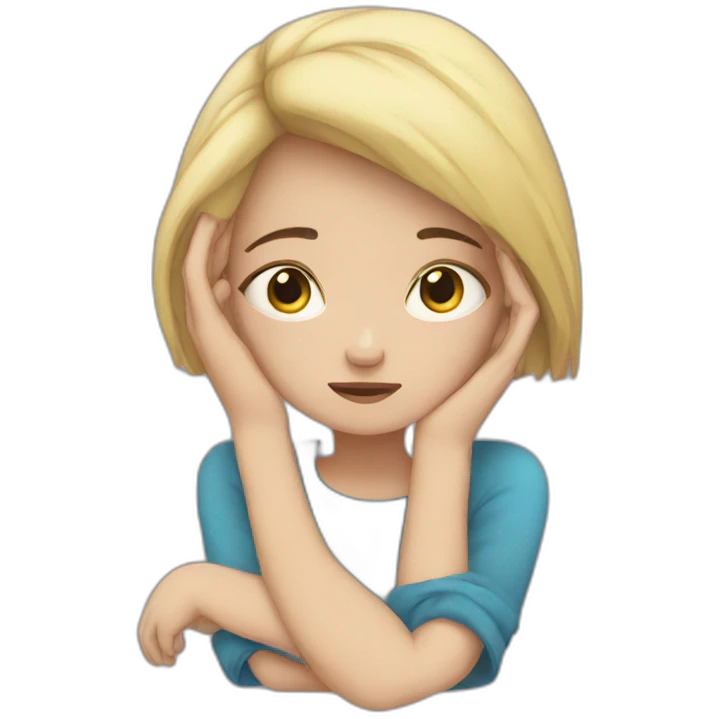 A depressed girl emoji