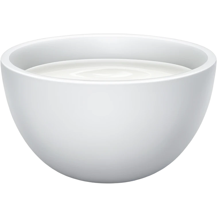 white bowl with matte white liquid inside, no gloss, no spoon, simple, clear emoji