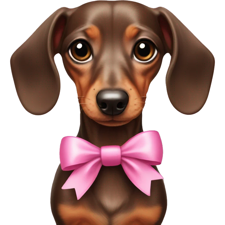 Mini Dachshund with pink bows emoji