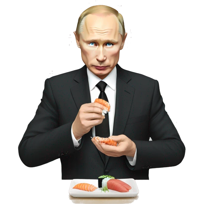 Putin eating sushi emoji