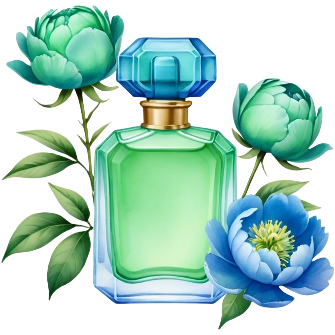 Sky green perfume and blue peonies  emoji