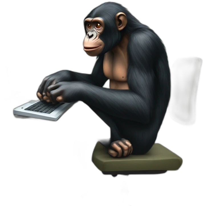 Bonobo on a computer emoji